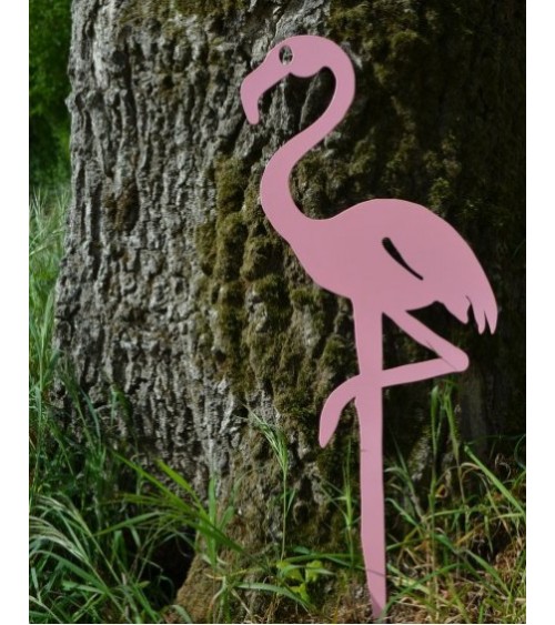Décoration de jardin en métal - Flamant rose Lady pink - IDfer
