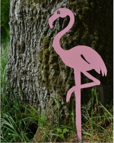 Décoration de jardin en métal - Flamant rose Lady pink - IDfer