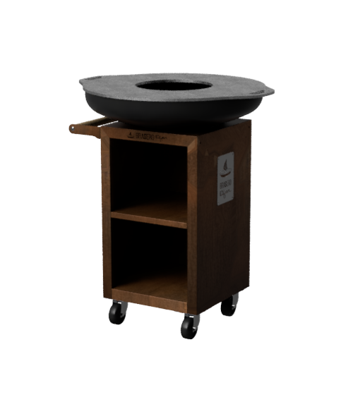 Brasero rond 80cm sur meuble