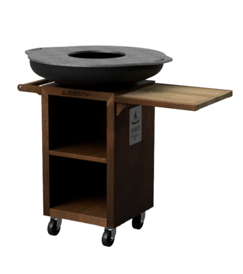 Brasero rond 80cm sur meuble