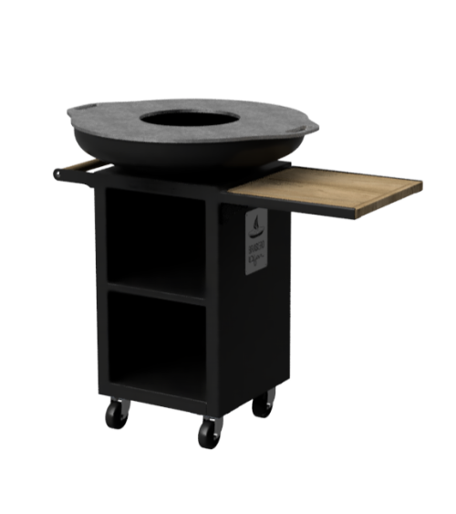 Brasero rond 80cm sur meuble