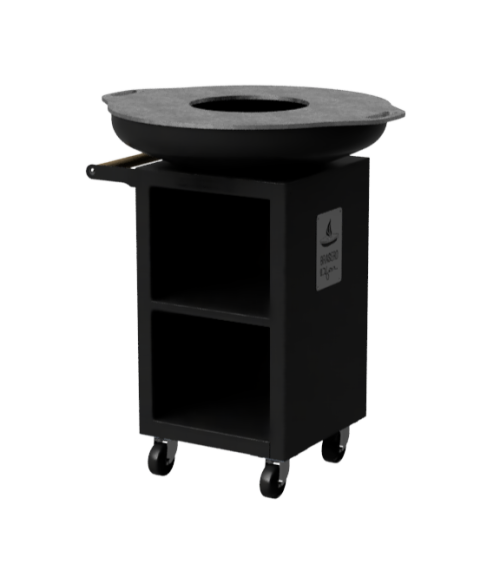 Brasero rond 80cm sur meuble