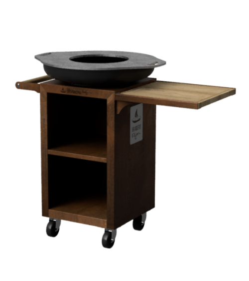 Brasero rond 65cm sur meuble