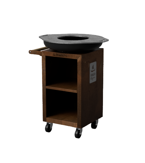Brasero rond 65cm sur meuble