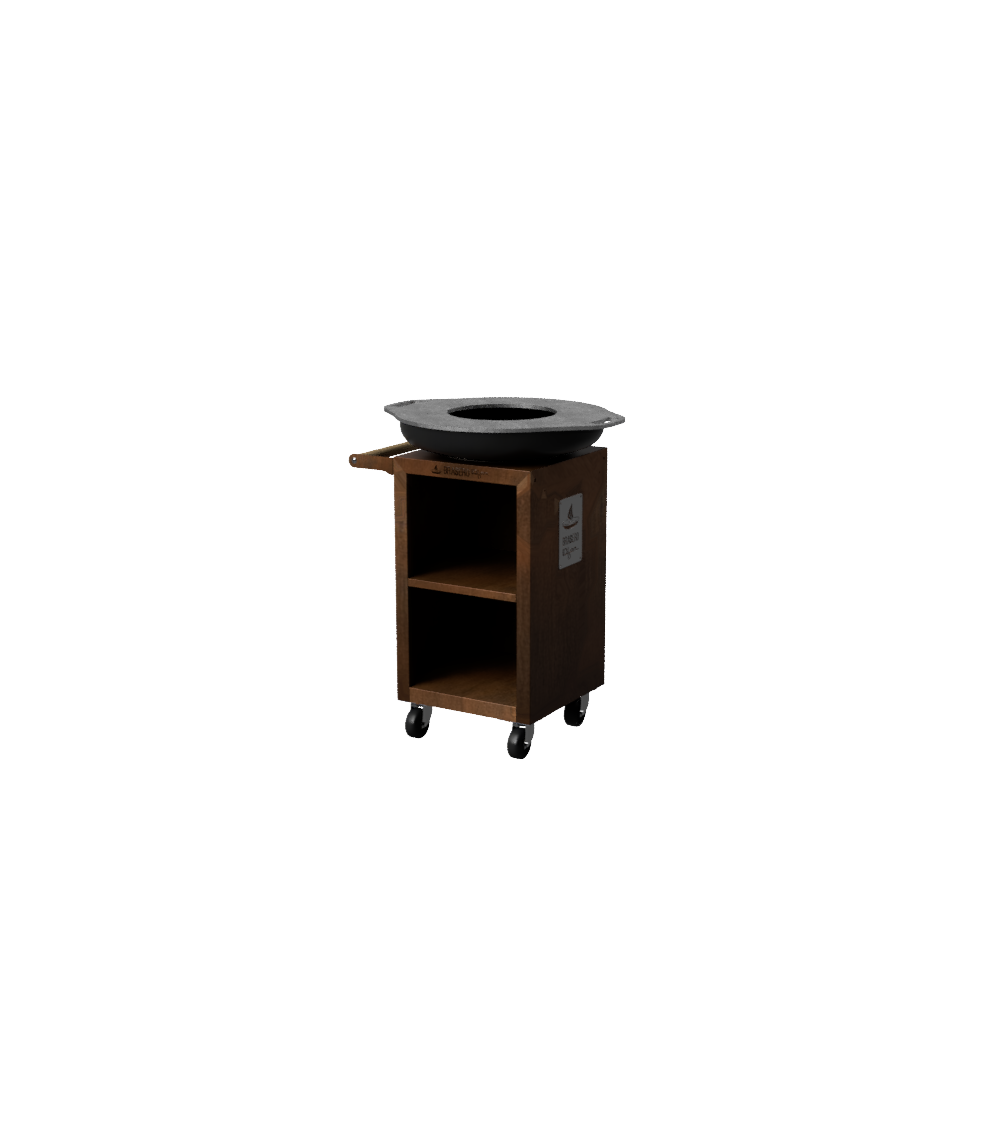 Brasero rond Ø650mm sur meuble