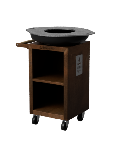Brasero rond 65cm sur meuble