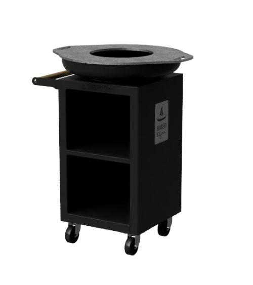 Brasero rond 65cm sur meuble