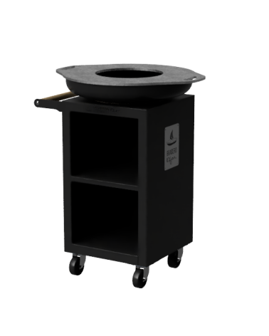 Brasero rond Ø650mm sur meuble
