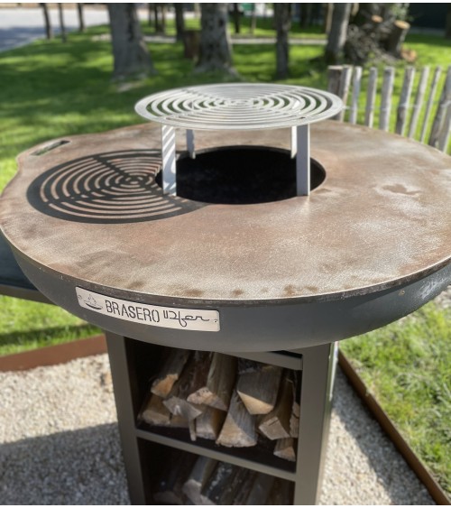 Brasero rond Ø800mm sur meuble
