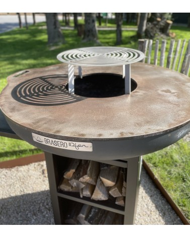 Brasero rond Ø800mm sur meuble