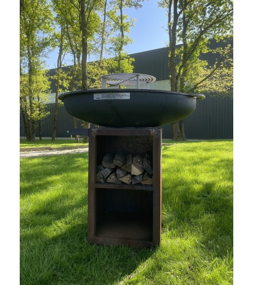Brasero rond Ø800mm sur meuble