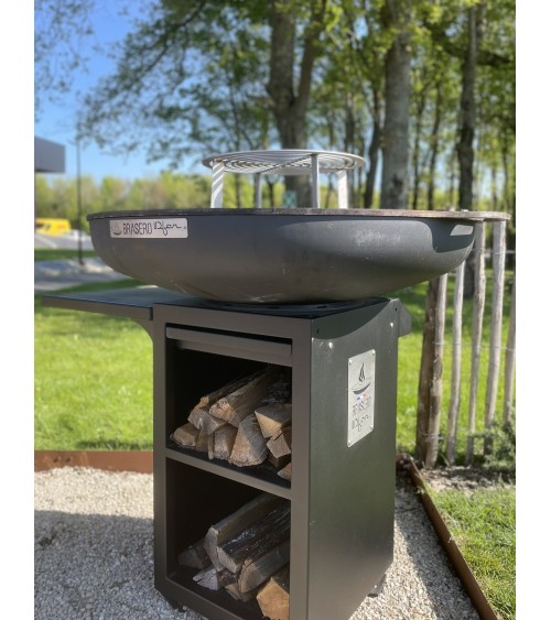 Brasero rond Ø800mm sur meuble