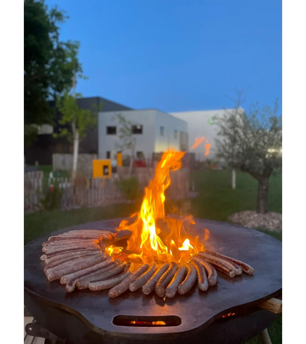 Brasero rond Ø800mm sur meuble
