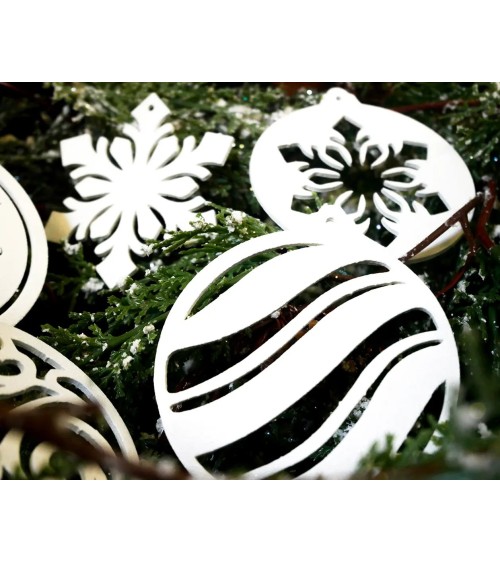 Sapin en métal et boules assorties | Décoration de Noël design