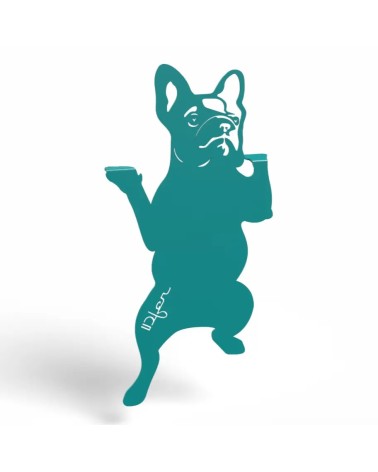 Chien bulldog à suspendre - Décoration en métal