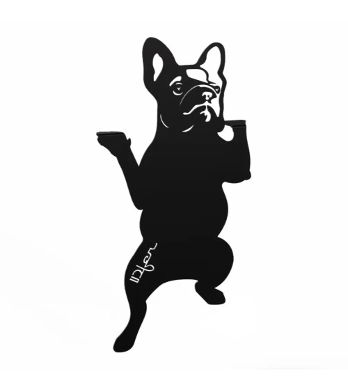 Chien bulldog à suspendre - Décoration en métal
