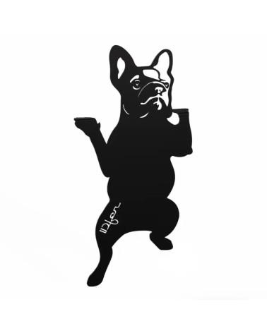 Chien bulldog à suspendre - Décoration en métal
