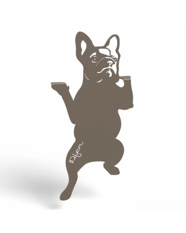 Chien bulldog à suspendre - Décoration en métal