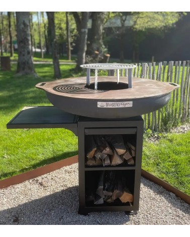 Brasero rond 65cm sur meuble