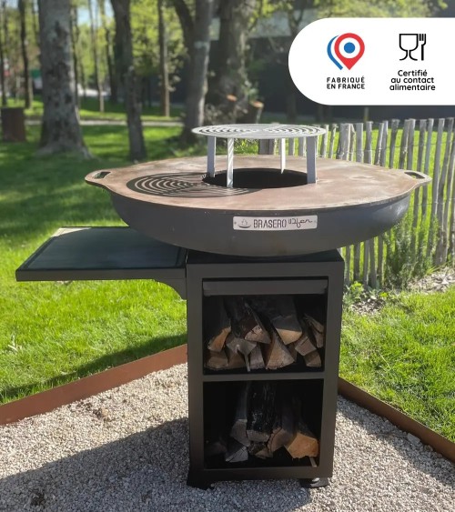 Brasero rond 100cm sur meuble