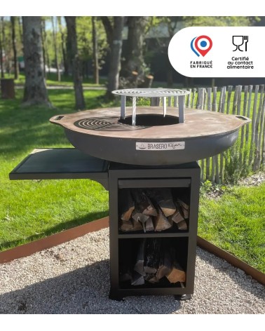 Brasero rond 100cm sur meuble