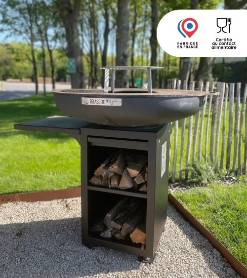 Brasero rond 80cm sur meuble