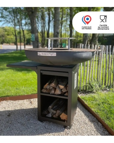 Brasero rond 80cm sur meuble