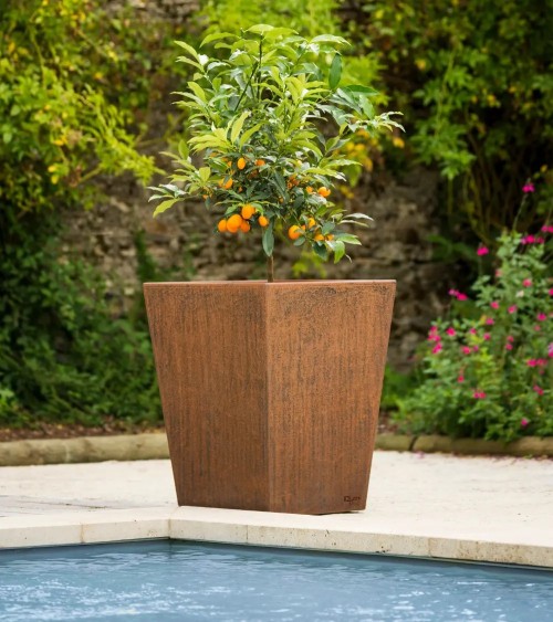Jardinière Carré en Corten