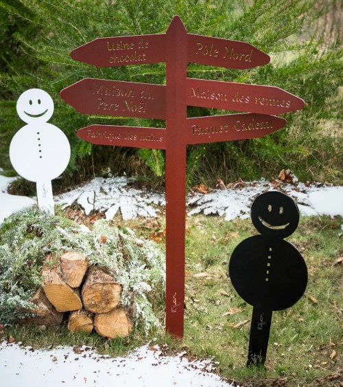 Panneau de Noël en métal | Décoration extérieure Noël Panneau de Noël en métal | Décoration extérieure Noël