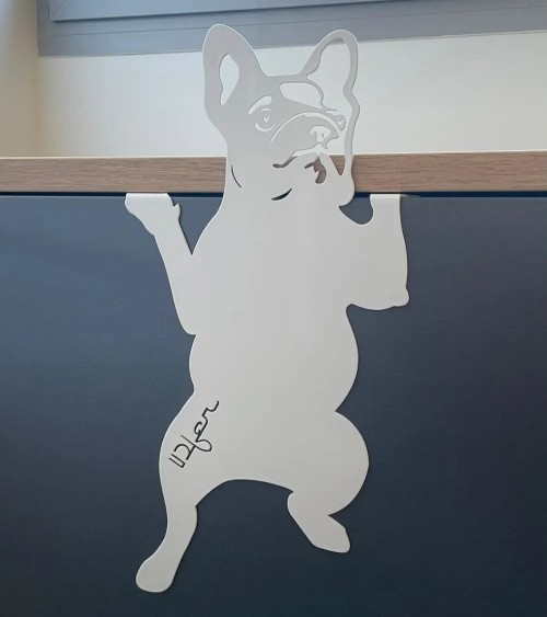 Chien bulldog à suspendre - Décoration en métal