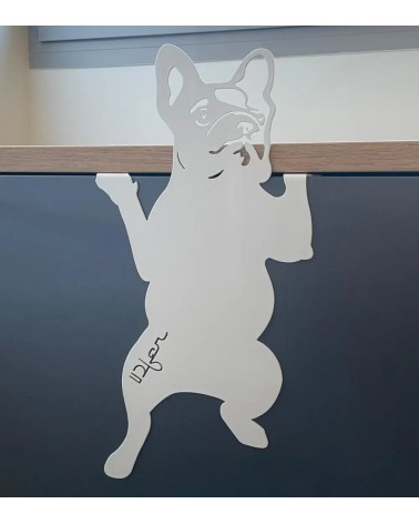 Chien bulldog à suspendre - Décoration en métal