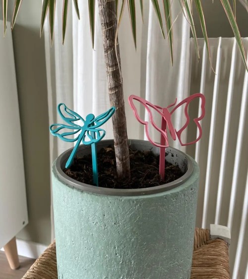 Piquets déco pour plantes – Abeille, papillon, libellule, champignon