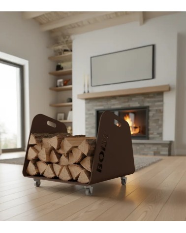 Range-bûches d'intérieur design à roulettes | IDfer