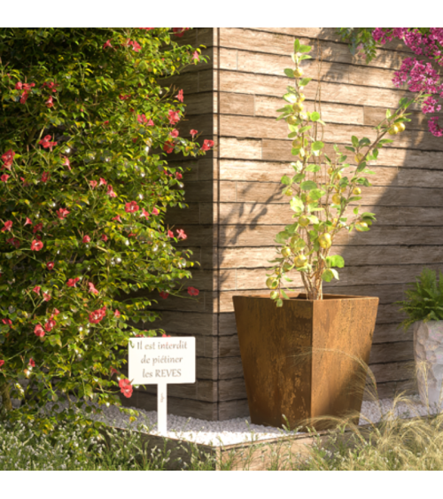 Jardinière carrée en acier Corten – Design extérieur | IDfer