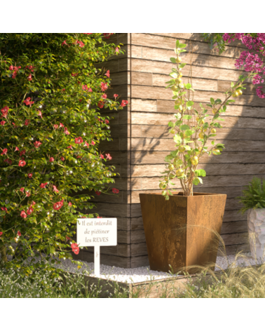 Jardinière carrée en acier Corten – Design extérieur | IDfer