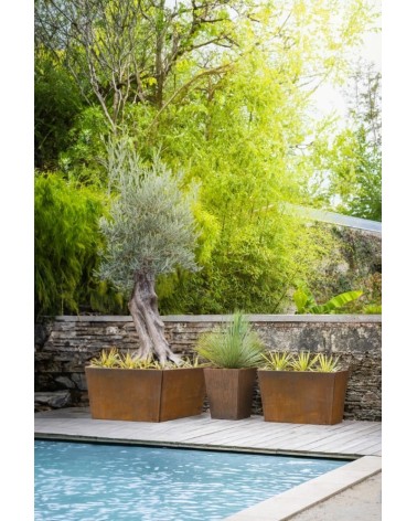 Jardinière longue en acier Corten – Design extérieur | IDfer