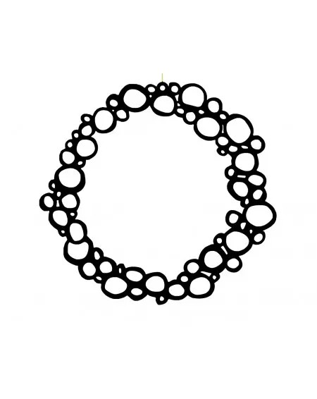 Couronne de Noël noir mica en métal Couronne de Noël noir mica en métal