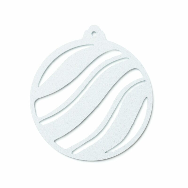 Boules de Noël en métal vague blanc métallisé Boules de Noël en métal vague blanc métallisé