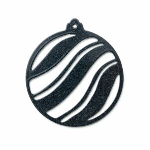 Boules de Noël en métal vague noir mica perlé Boules de Noël en métal vague noir mica perlé