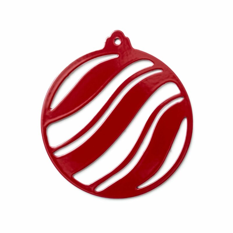 Boules de Noël en métal vague rouge brillant Boules de Noël en métal vague rouge brillant