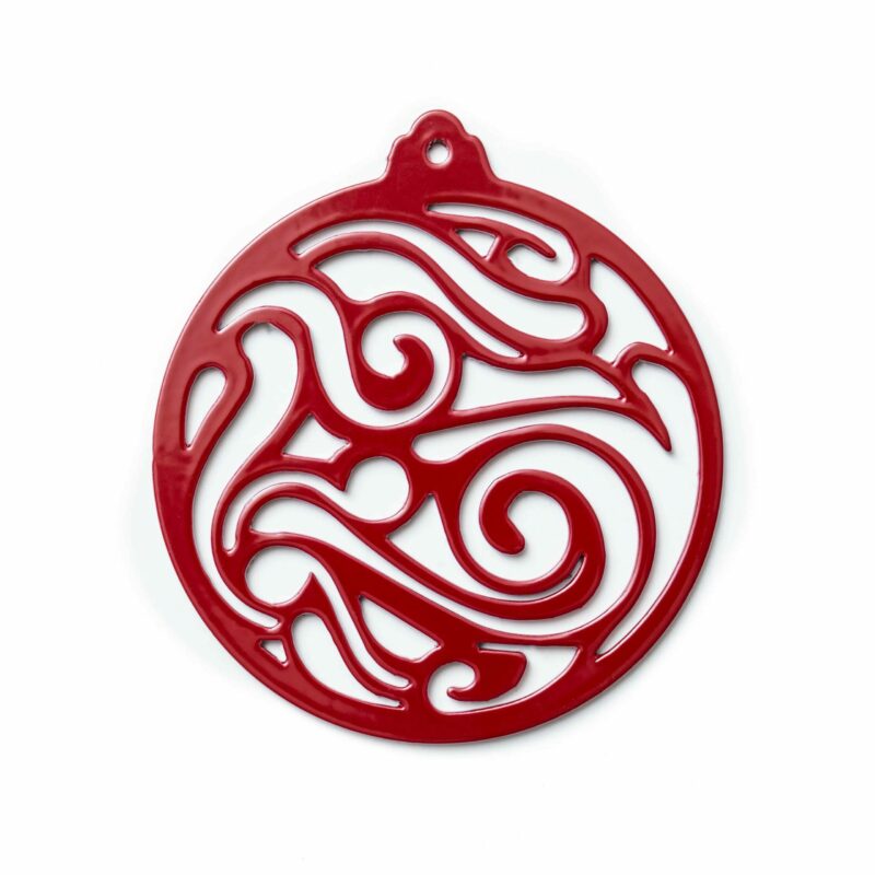 Boules de Noël en métal design rouge brillant Boules de Noël en métal design rouge brillant