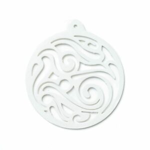 Boules de Noël en métal design blanc métallisé Boules de Noël en métal design blanc métallisé