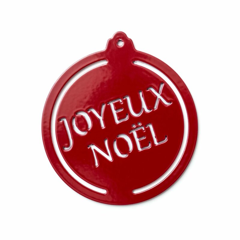 Boules de Noël en métal joyeux noël rouge brillant Boules de Noël en métal joyeux noël rouge brillant