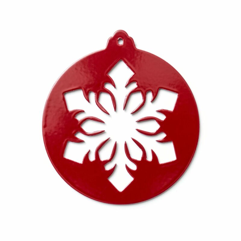 Boules de Noël en métal cristal rouge brillant Boules de Noël en métal cristal rouge brillant